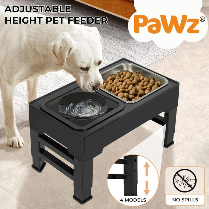 PaWz Elevated Pet Feeder with Steel Non-Slip Bowl