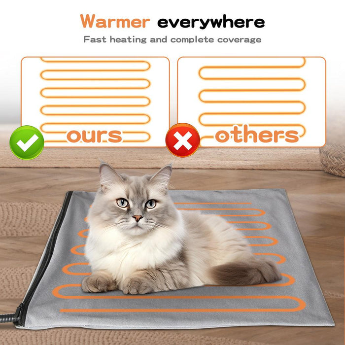 PaWz Electric Heating Pet Bed Mat Heated Blanket Pad Timers Removable Cover