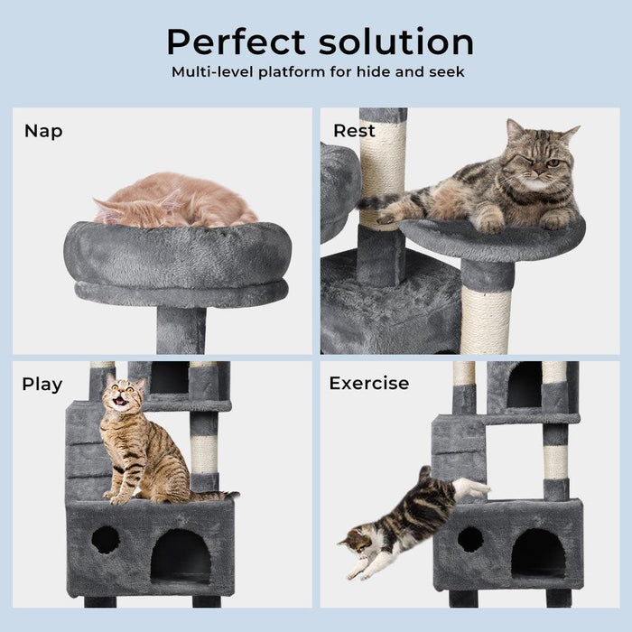 Pawz Cat Scratching Post Tower House Grey 141cm