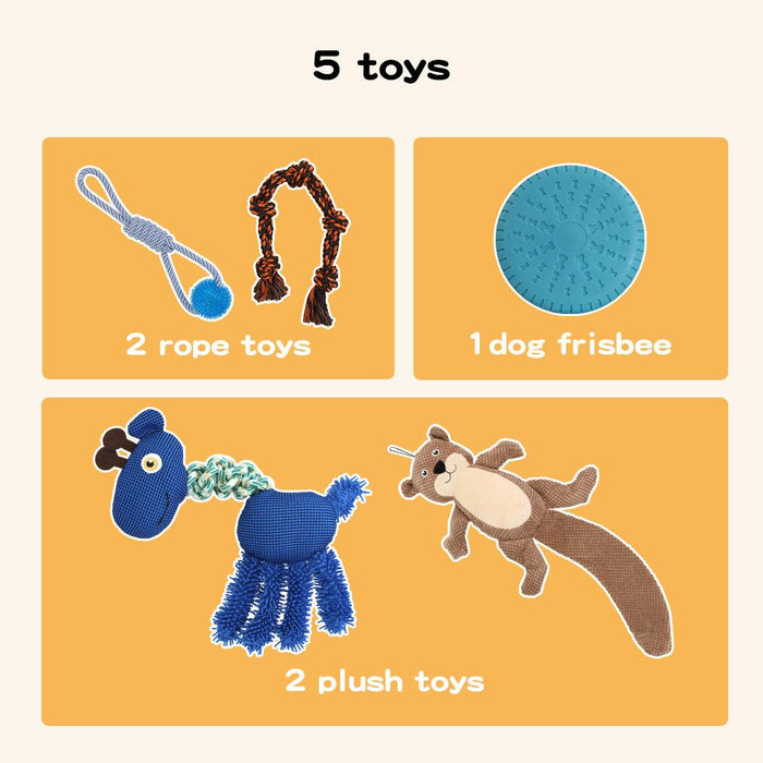 Pet Rope Plush Toy Teething 5pcs Value Pack