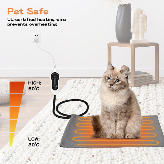 PaWz Electric Heating Pet Bed Mat Heated Blanket Pad Timers Removable Cover