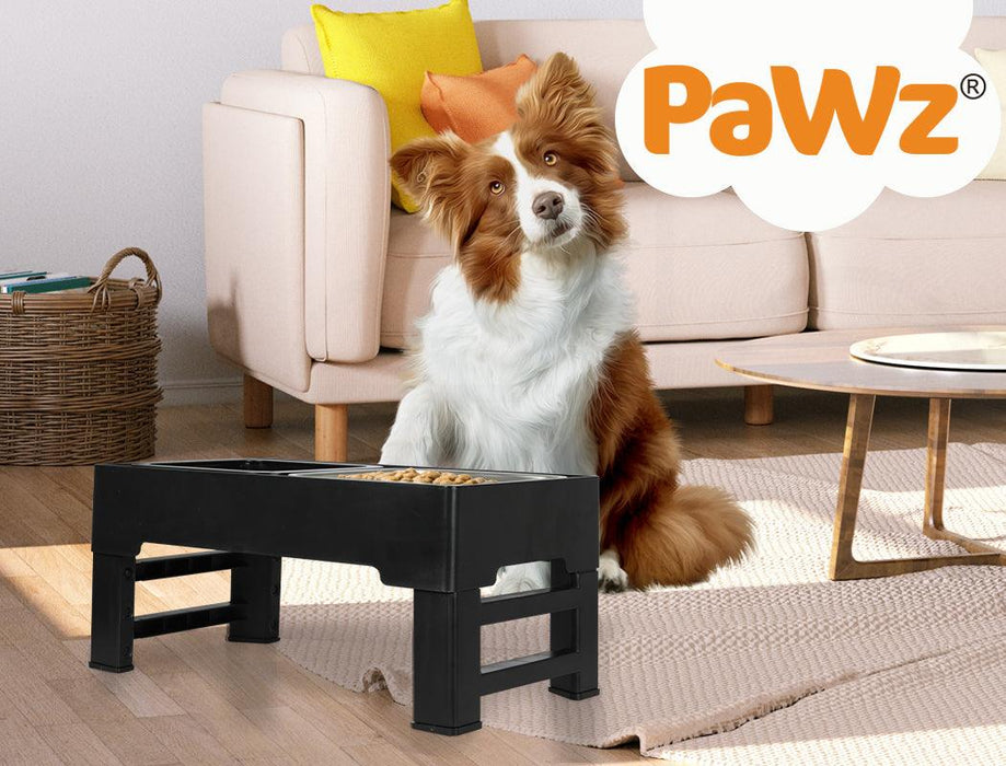PaWz Elevated Pet Feeder with Steel Non-Slip Bowl