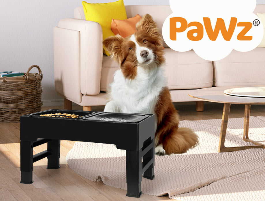 PaWz Raised Pet Feeder with No-Spill Slow Feeder Bowl