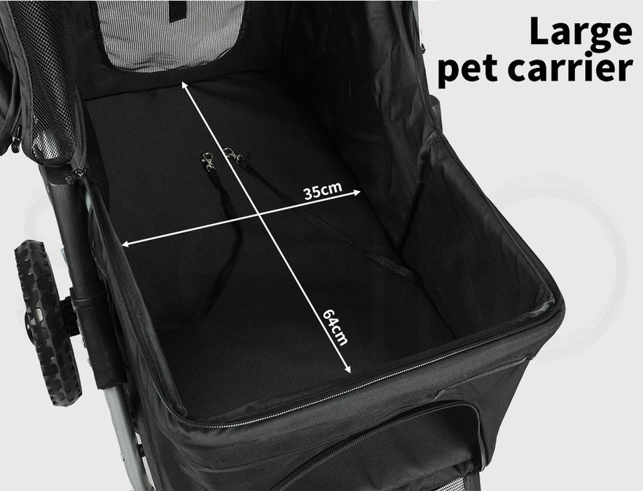 PaWz Pet Dog Stroller Pram - Black