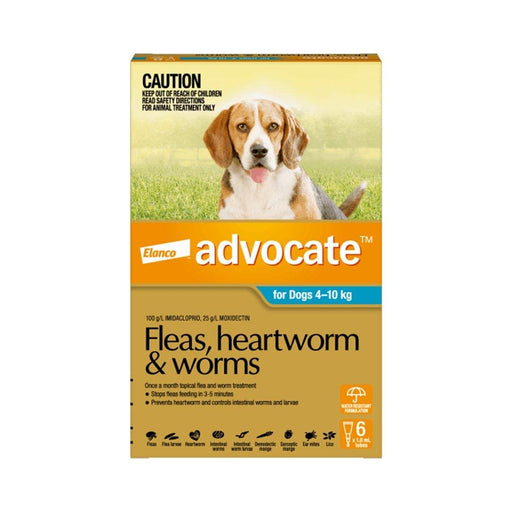 Advocate Aqua For Medium Dog - 4-10kg (6 Pack) - petpawz.com.au
