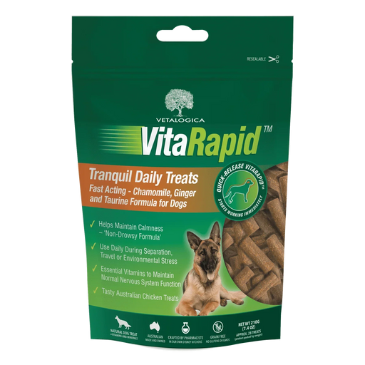 Vetalogica VitaRapid Tranquil Treats for Dogs 210gm - petpawz.com.au