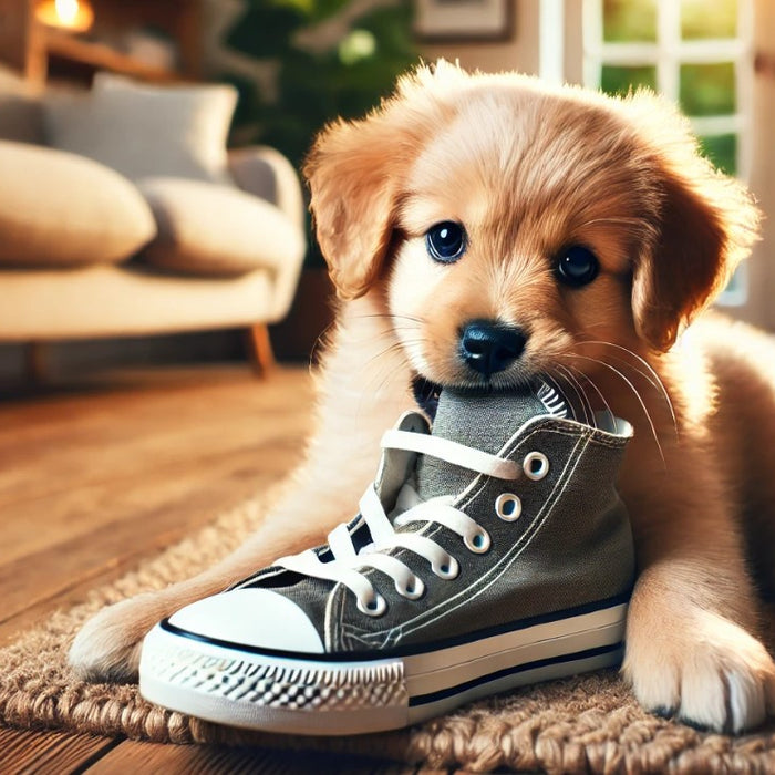 Puppies Chewing Shoe 