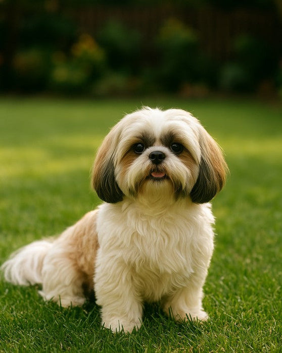 Maltese Shih Tzu adult dog standing outdoors