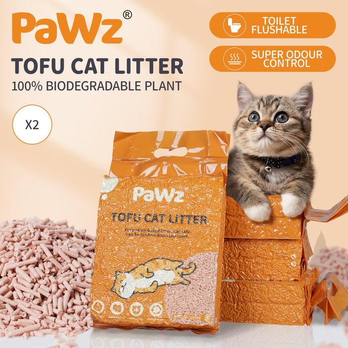 PaWz Tofu Cat Litter Clumping Flushable Peach Scent