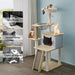 3 cats on Wooden cat tree 6 tier platforms 