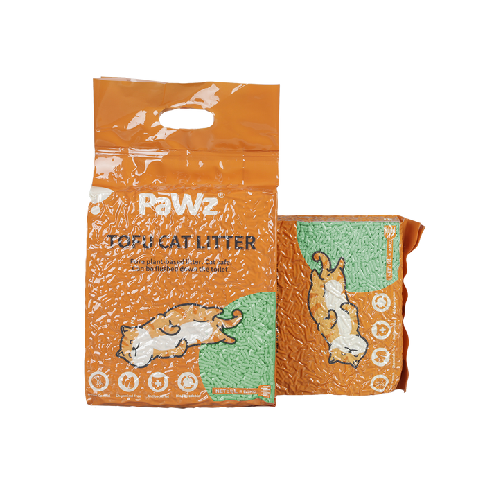 PaWz Tofu Cat Litter Clumping Flushable Green Tea Scent - petpawz.com.au