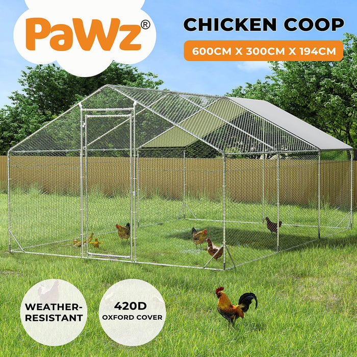 Pawz Chicken Coop Large Walk in Hen Pet Cage Run Rabbit Hutch Ferret House Cover