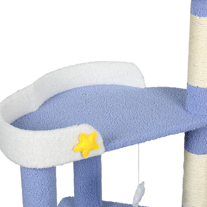 PaWz Cat Tree Post Scratching Multi-Level - Blue - petpawz.com.au