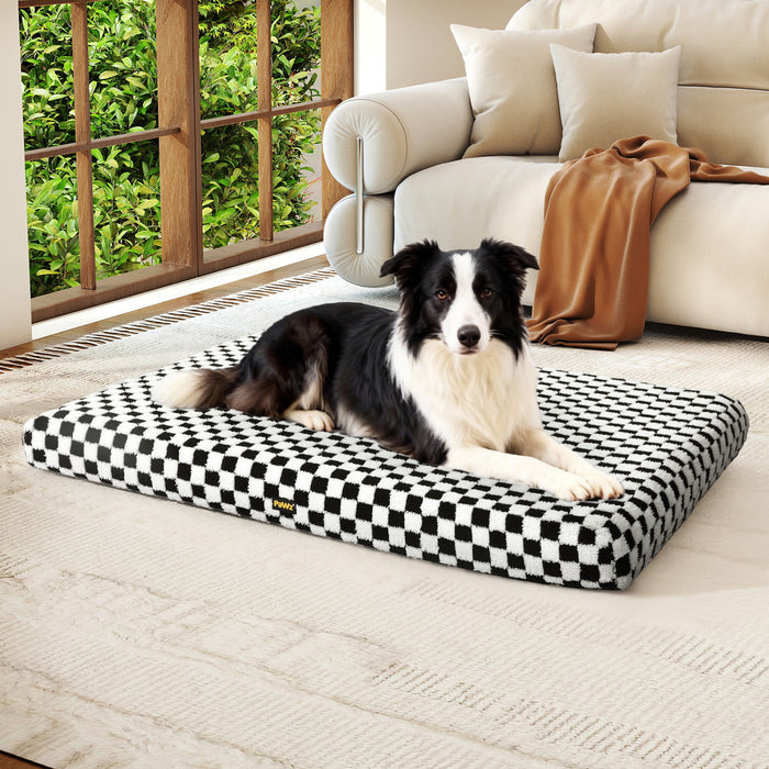 Orthopedic Dog Bed Memory Foam Dog Mattress Square Checkerboard Pet Mat