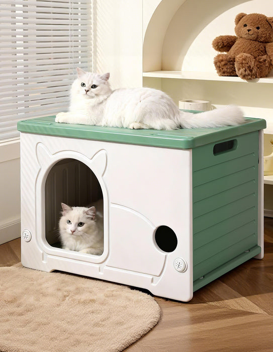 Outdoor Indoor Dogs Cats Kennel Plastic Puppy Pet House Weatherproof