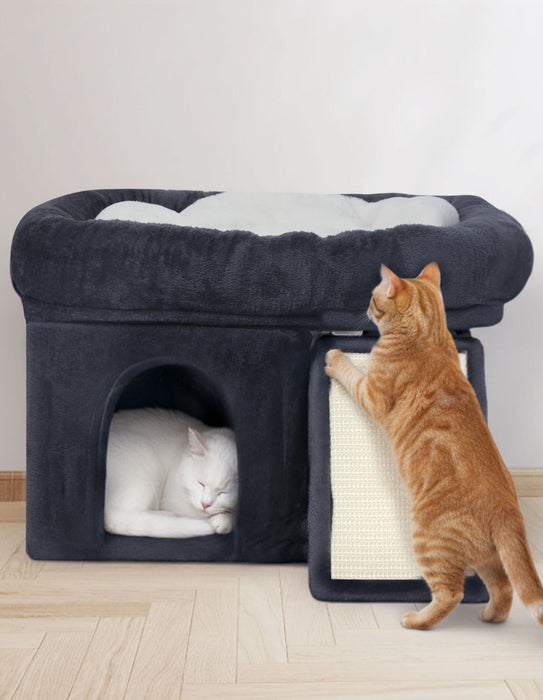 Cat Tree Tower Big Perch Bed Large Condo House Scratcher Removable Soft Mat