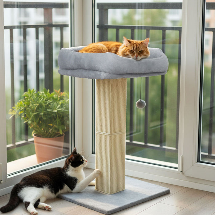 Cat Scratcher Big Perch Bed Scratching Post Natural Sisal Condo House 71cm
