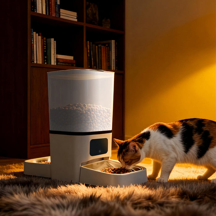 6L Automatic Pet Feeder Double Bowl Dog Cat Auto Smart Food Dispenser Timer