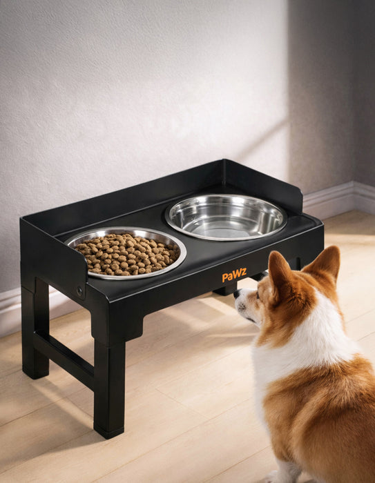 Elevated Dog Bowls Pet Feeder 6 Height Adjustable Raised Food Water Large