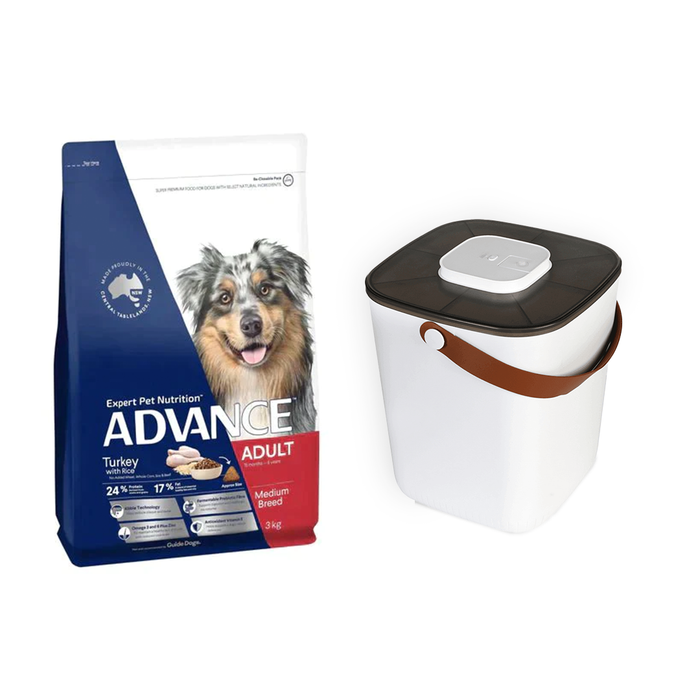 Advance Dog Adult Medium Breed + PaWz Smart Container Bundle
