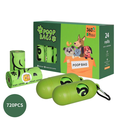 Box of Dog poop bags compostable with dispenser  
