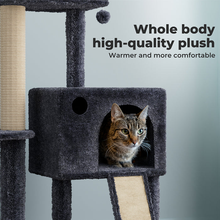 Cat sitting on Multi-level cat tree tower​