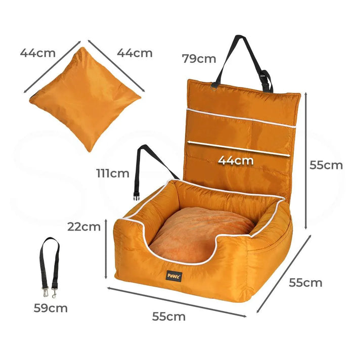 dog Car bed Seat with Dimensions 
