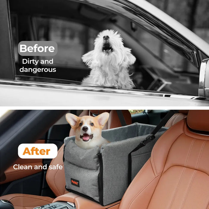 Dog in car center console dog bed​