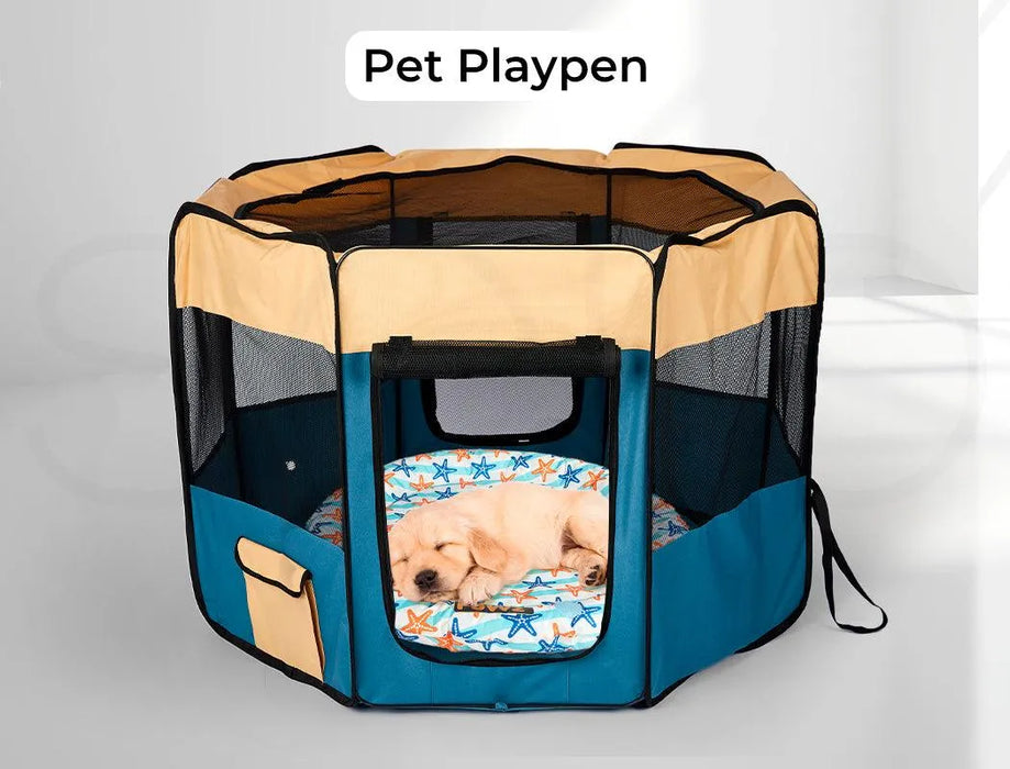 Dog on PaWz Premium Pet Cooling Bed in crate 