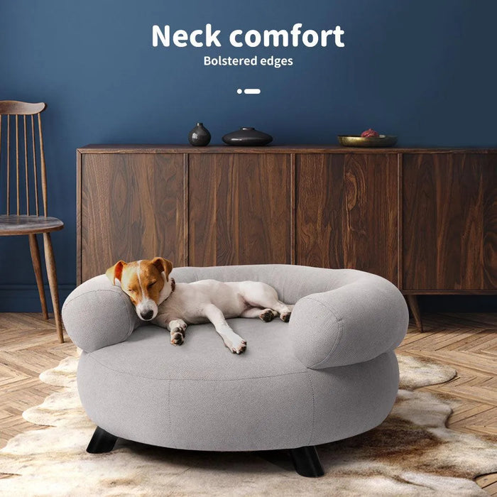 Dog sleeping on PaWz Round Dog Sofa Lounge Chair