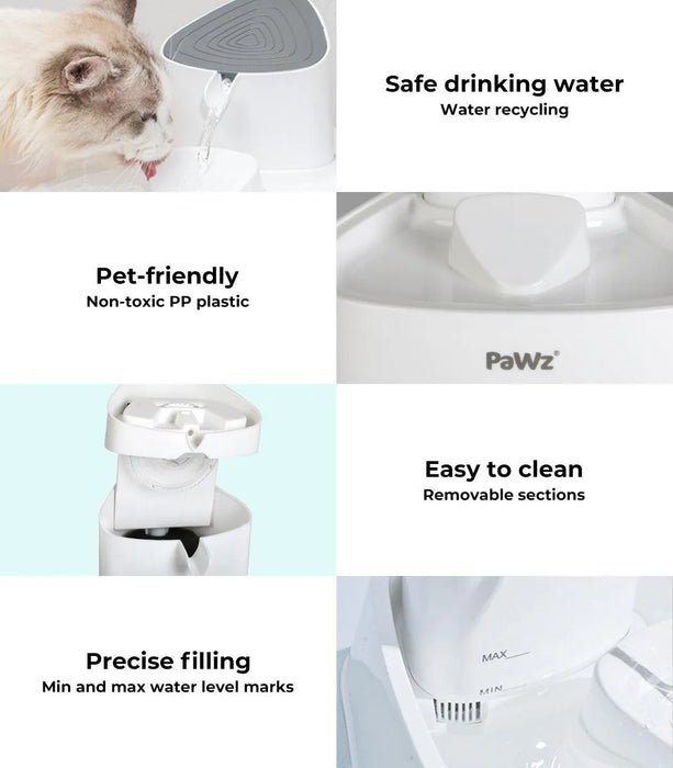 Features of Cat drinking from PaWz 3L Pet Water Fountain 