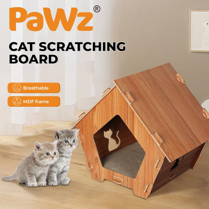 PaWz Cat Scratching Board Corrugated Cardboard - House - petpawz.com.au