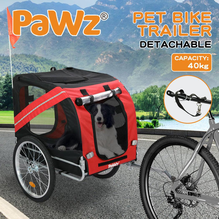 PaWz Pet Trailer Bike Foldable Pet Trailer Outdoor Cycling With Sunroof