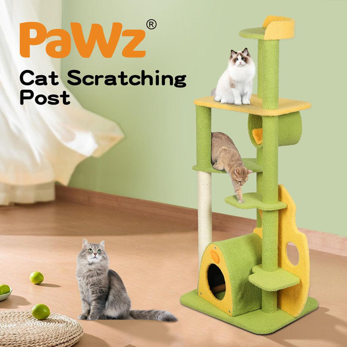 PaWz Cat Tree Scratching Post Multi-Level - Green 146cm - petpawz.com.au