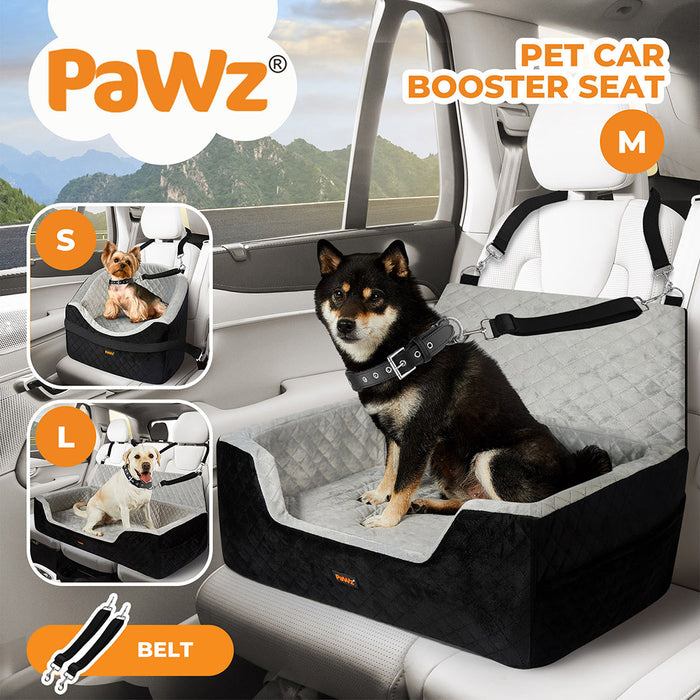 Pawz Dog Car Booster Seat Belt Safety Protector Pet Travel Bed Basket Washable