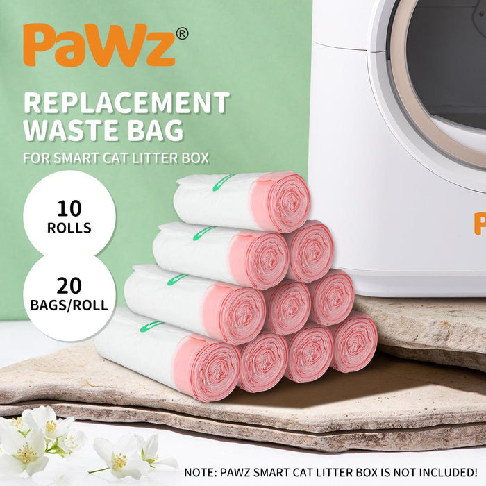 PaWz Waste Bag 10 Rolls Disposable Replacement Refill For Smart Cat Litter Box - petpawz.com.au