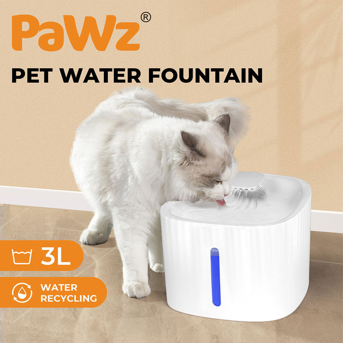 PaWz Automatic Electric Pet Water Fountain Dog Cats Drinking Dispenser Filter 3L