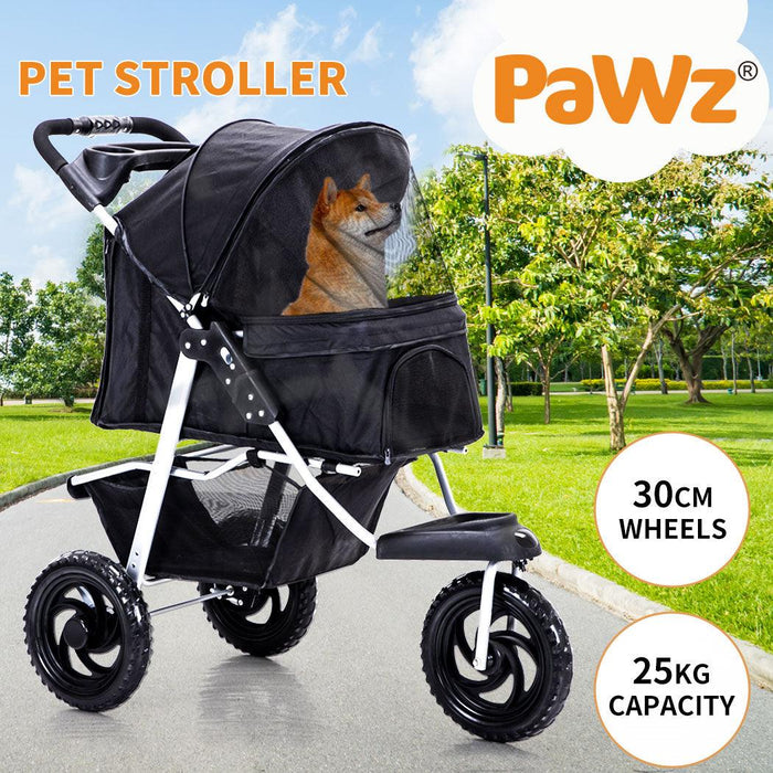 PaWz Pet Dog Stroller Pram - Black