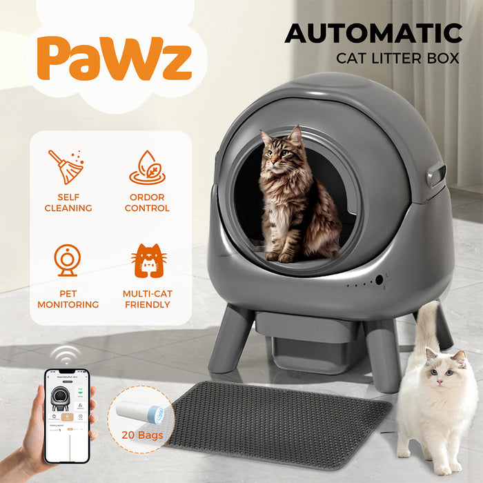 PaWz Smart Cat Litter Box Automatic Self Cleaning with APP Control Odor-Removal