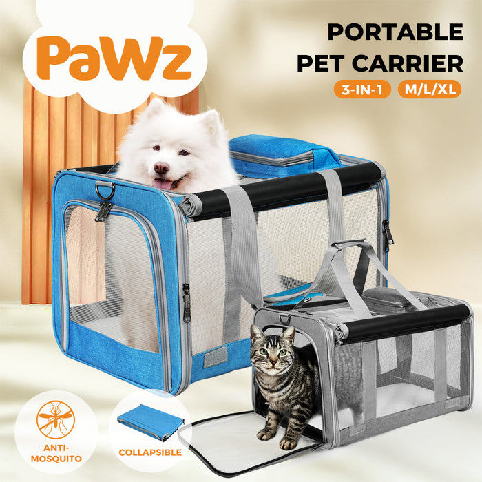 Pawz Pet Carrier Foldable Dog Cat Soft Crate Travel Cage Portable Bag Kennel