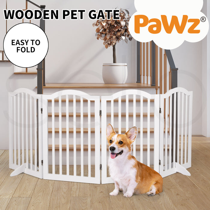 PaWz Wooden Pet - Gate Door 4 Panels White