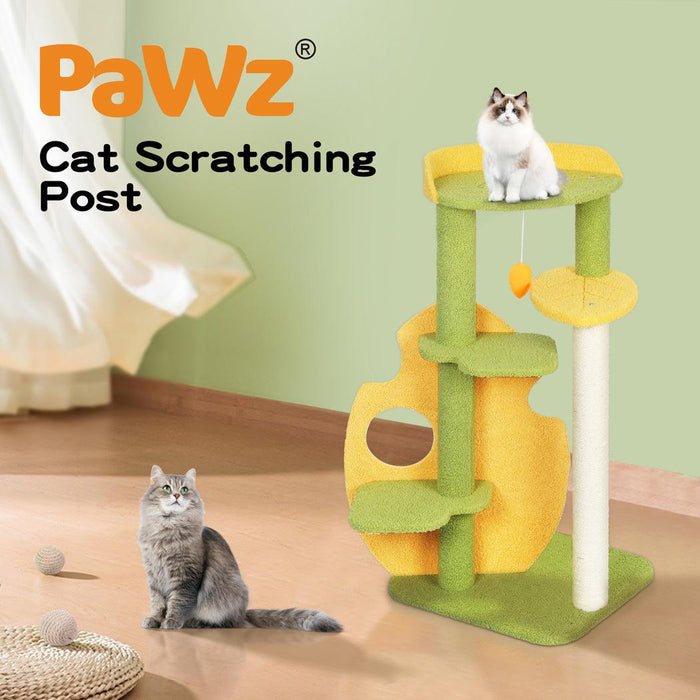 PaWz Cat Tree Two-Levels - Green 100cm - petpawz.com.au