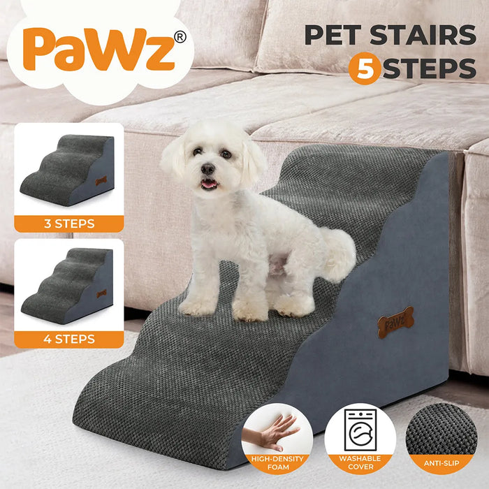 Pawz Pet Steps Dog Stairs Dog Ramp High Density Foam Non-Slip for Bed Sofa