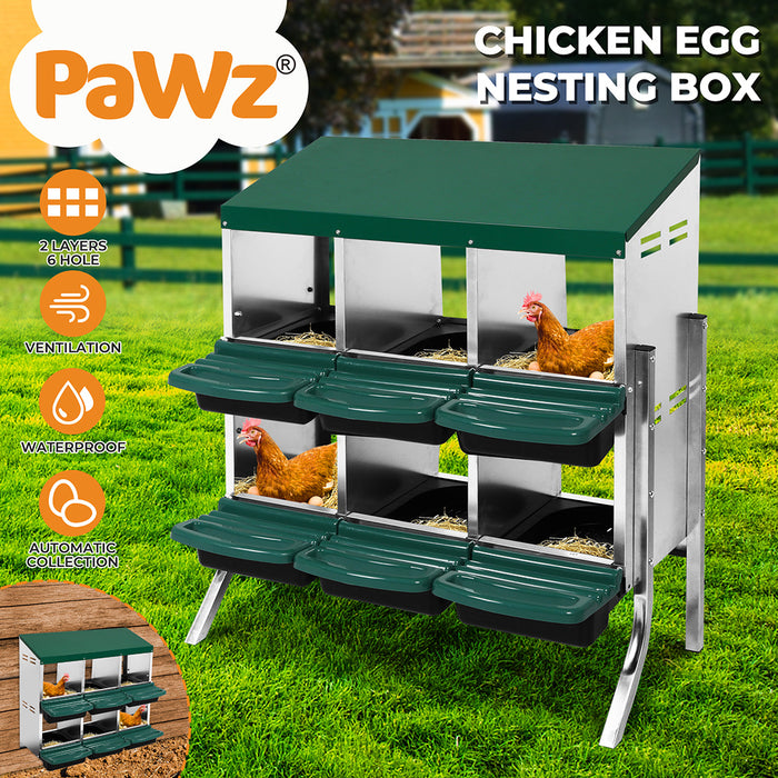 Pawz Chicken Hen Coop Hutch 3 Hole Inside Outside Roll Away Lay Egg Nesting Box