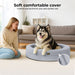 Large dog sitting in the Orthopedic Memory Foam Dog Donut Bed