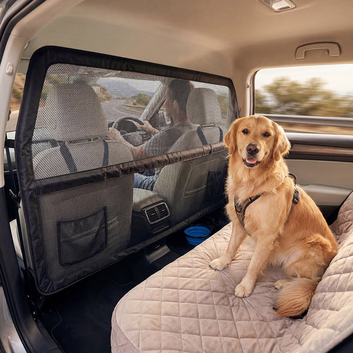 Dog Car Barrier Guard Back Seat Safety Protector Mesh Net Pet Dividers