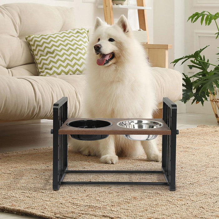 PaWz Adjustable Height Pet Feeder Elevated Dual Raised Bowl