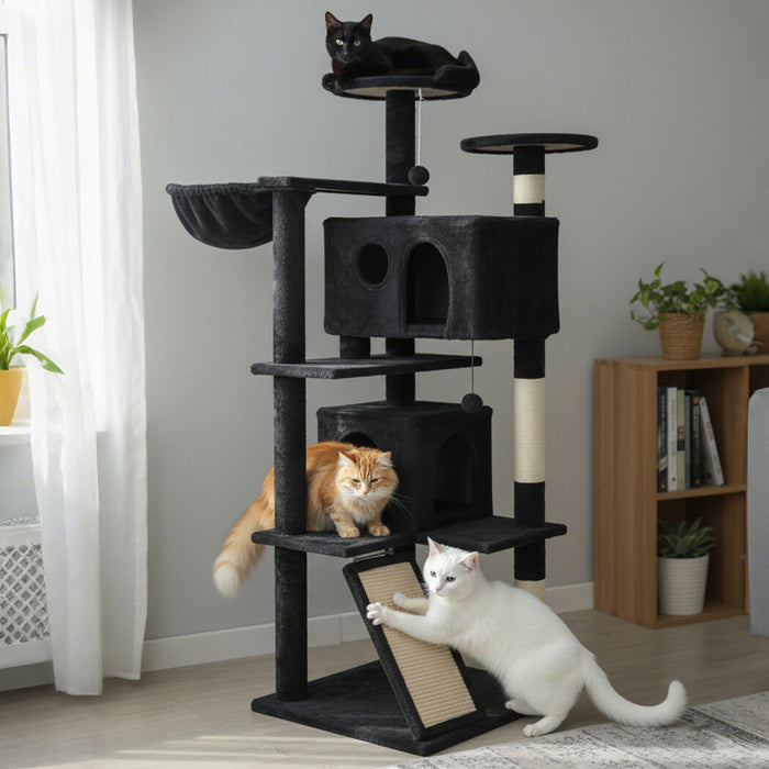 Cat Tree Tower Scratching Post Scratcher 145cm Climbing Tree House Bed