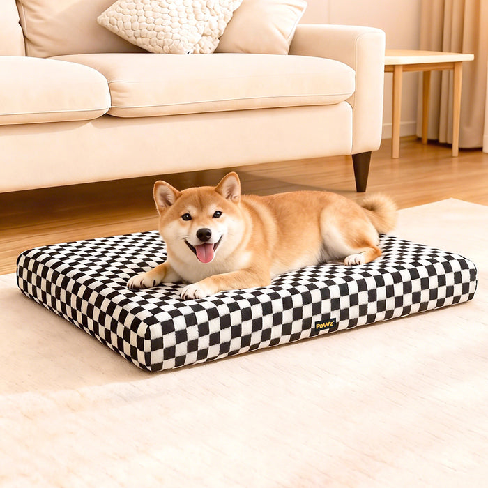 Orthopedic Dog Bed Memory Foam Dog Mattress Square Checkerboard Pet Mat