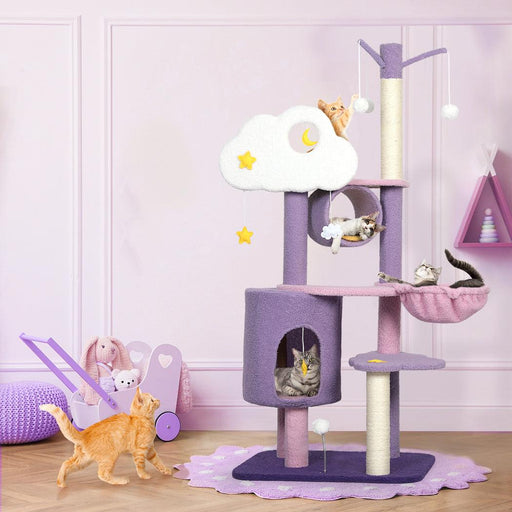 PaWz Cat Tree Condo Scratching Post Multi-Level - Purple - petpawz.com.au